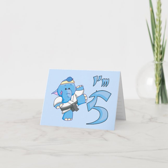 Invitación Elephant Karate 5 cumpleaños (Anverso)