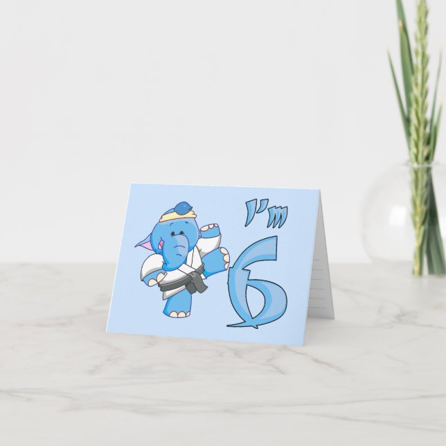Invitación Elephant Karate 6º cumpleaños (Anverso)