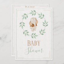 Elephant Watercolor Wreath Baby Shower