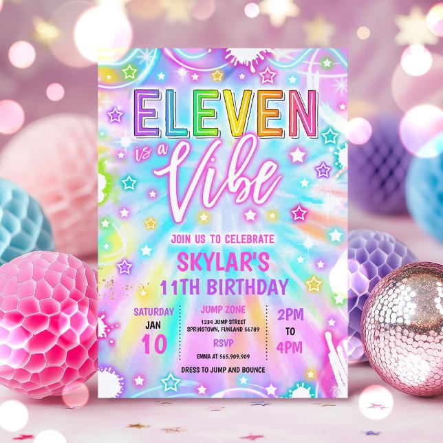 Invitación Eleven es una fiesta de cumpleaños 11 de Vibe Neon (Subido por el creador)