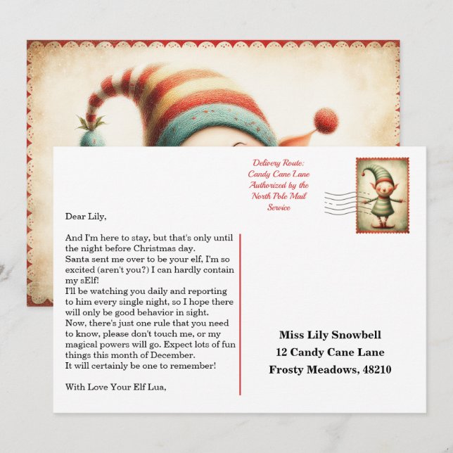 Invitación Elf Arrival Letter | North Pole Welcome Message (Anverso / Reverso)