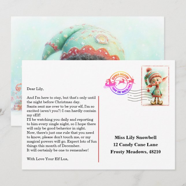 Invitación Elf Arrival Letter | North Pole Welcome Message (Anverso / Reverso)