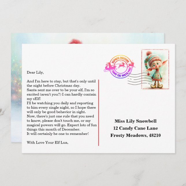 Invitación Elf Arrival Letter | North Pole Welcome Message (Anverso / Reverso)