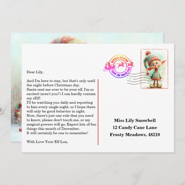 Invitación Elf Arrival Letter | North Pole Welcome Message (Anverso / Reverso)