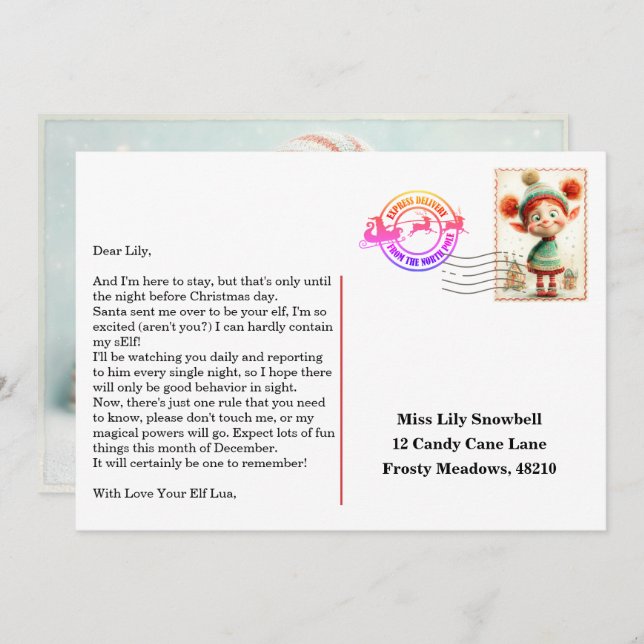 Invitación Elf Arrival Letter | North Pole Welcome Message (Anverso / Reverso)