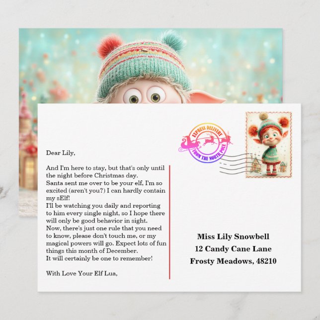 Invitación Elf Arrival Letter | North Pole Welcome Message (Anverso / Reverso)