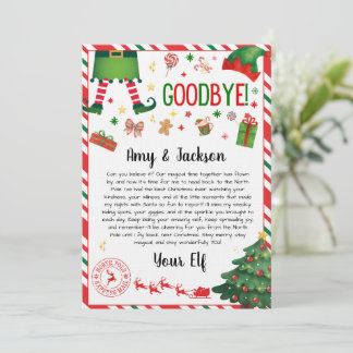 Invitación elf goodbye letter - elf return letter