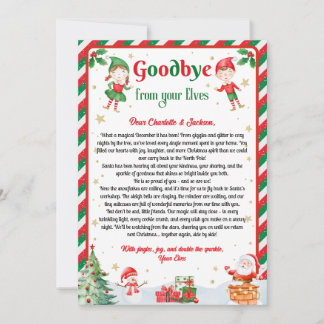 Invitación Elf Goodbye Letter Goodbye from Elf Christmas