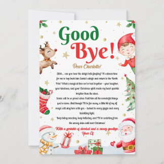 Invitación Elf Goodbye Letter Goodbye from Elf Christmas