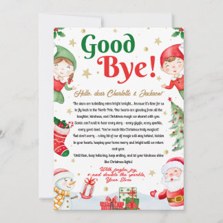 Invitación Elf Goodbye Letter Goodbye from Elf Christmas