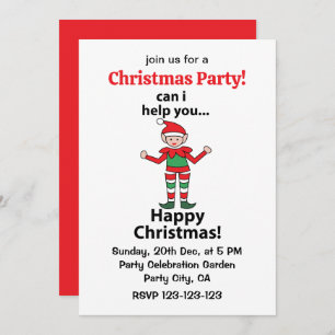 Invitación Elf navidades Puedo Ayudarte A Navidades Felices E