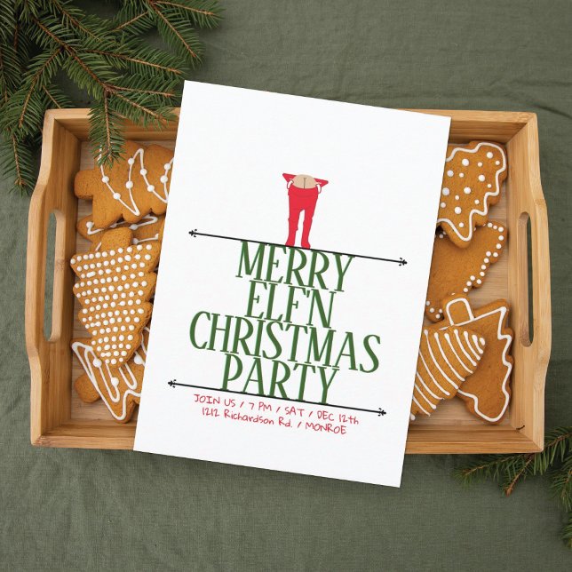 Invitación Elf Shenanigans Funny Navidades Fiesta (Subido por el creador)