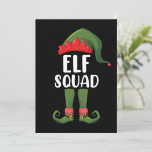 Invitación Elf Squad Funny Familiar Coincidiendo con Navidade