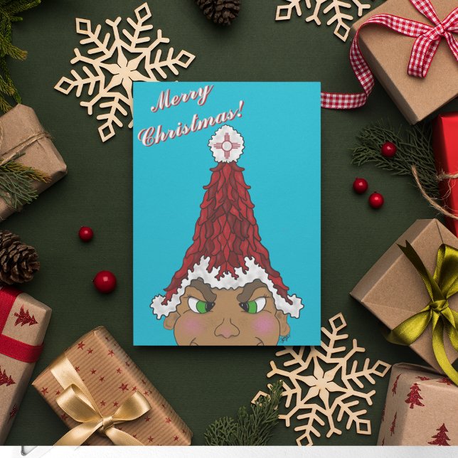 Invitación Elf usando un Sombrero Santa de Chile Rojo con un  (Subido por el creador)