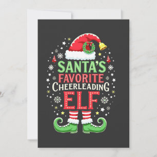 Invitación Elfo de Porristas Favorito de Santa Familia Combin