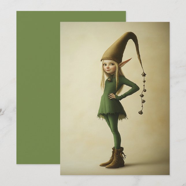 Invitación Elfo del bosque encantado (Anverso / Reverso)