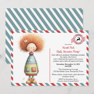 Invitación Elfo Encantado Fiesta de Jerseyes Feos del Polo