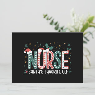 Invitación Elfo favorito de Santa Navidad Inspirador Enfermer