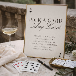 Invitación Elige una tarjeta, cualquier tarjeta, letrero de l