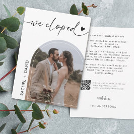 Invitación Eligimos el código QR del Elopement Arch Photo Elo