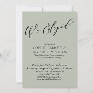 Invitación Eligimos, Elegante, Simple Celebración Verde Masaj