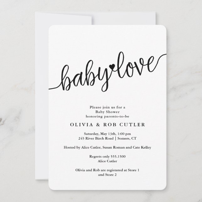 Invitación Elija su color Baby Love Shower (Anverso)