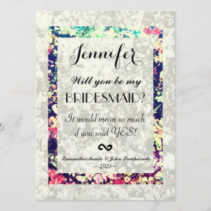 Invitación Eliminado y collage floral elegante multicolor