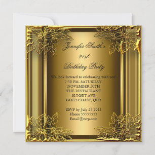 Invitación Elite elegant Birthday Party Gold