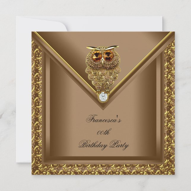 Invitación Elite Elegant Elegant Birthday Party (Anverso)