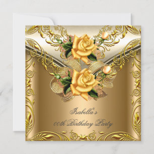 Invitación Élite Elegante Bronce Rosa Dorado Cumpleaños Fiest