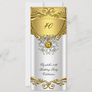 Invitación Élite elegante fiesta de cumpleaños en blanco y jo