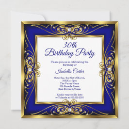 Invitación Elite Royal Gold Pearl Photo por 30 años