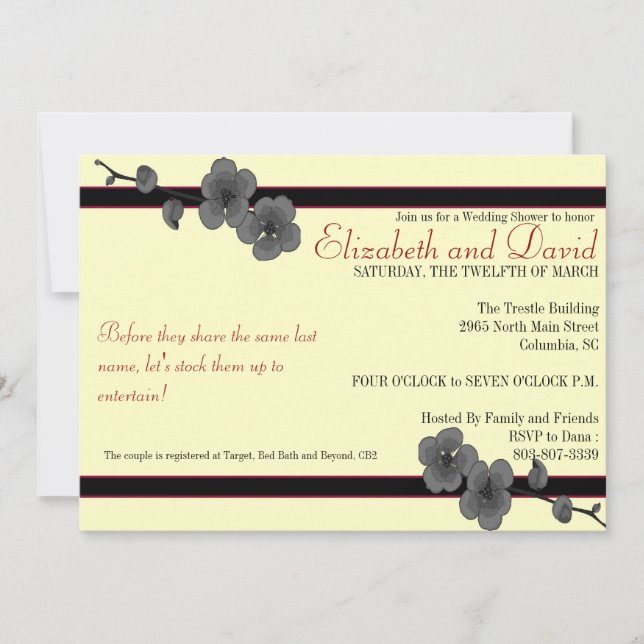 Invitación Elizabeth y David: Stock the Bar 2 (Anverso)