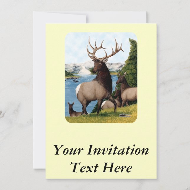Invitación Elk Wapiti (Anverso)