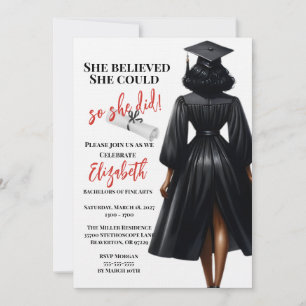 Invitación Ella Creía Que Podía Así Que Se Graduó