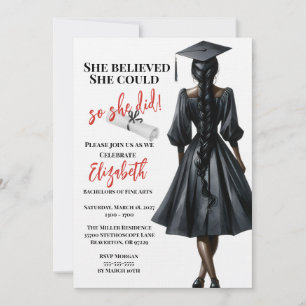 Invitación Ella Creía Que Podía Así Que Se Graduó