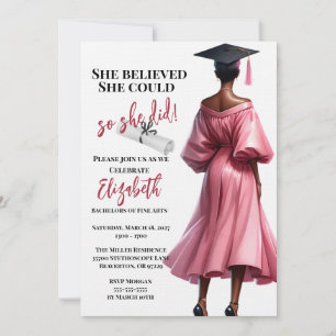 Invitación Ella Creía Que Podía Así Que Se Graduó