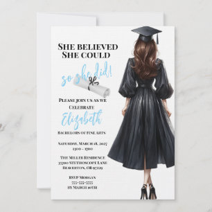 Invitación Ella Creía Que Podía Así Que Se Graduó