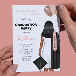 Invitación Ella Creía Que Podía Ser Chica Del Partido De Grad