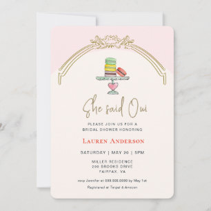 Invitación Ella dijo Oui Macaroon Parisino