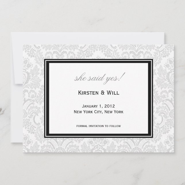 Invitación ¡ella dijo que sí! (Anverso)