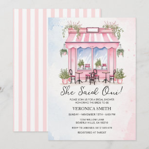 Invitación Ella dijo que sí a París Rosa Despedida de Soltera