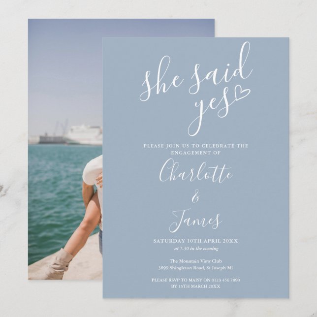 Invitación Ella Dijo Que Sí. Foto Del Partido Compromiso Dust (Anverso / Reverso)