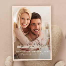 Invitación Ella Dijo Sí Caligrafía Rubor Gold Engagement