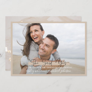 Invitación Ella Dijo Sí Caligrafía Rubor Gold Engagement