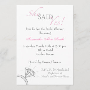 Invitación Ella dijo sí el rosa de Rubor