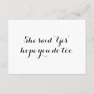 Invitación Ella dijo "Sí" RSVP de boda