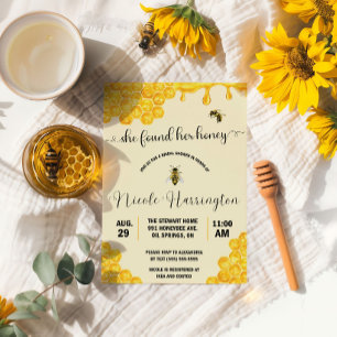 Invitación ¡Ella Encontró a Su Panal! Abeja, Miel, Despedida 