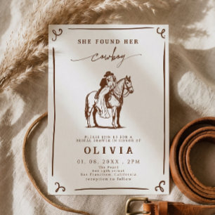 Invitación Ella Encontró a Su Vaquero Fiesta de Despedida de 