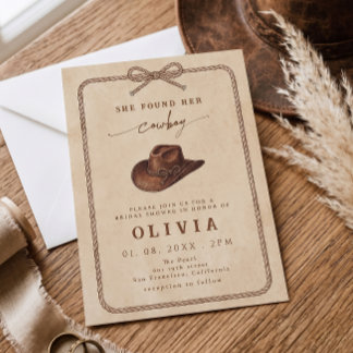 Invitación Ella Encontró a Su Vaquero Fiesta de Despedida de
